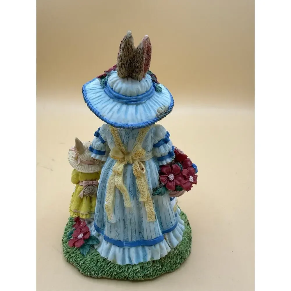 1995 Mama Jumper With Hyena Rabbit Figurine VA35 Easter Spring Bunny Resin